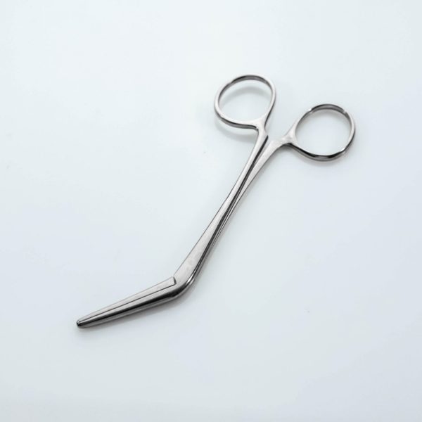 Kleszczyki zaciskowe gładkie 14 cm Zagięte (27/79) - Arestomed