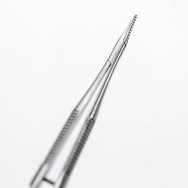 Igłotrzymacz mikro Weiss 120 mm uchwyt zgięty (12/62) - Arestomed