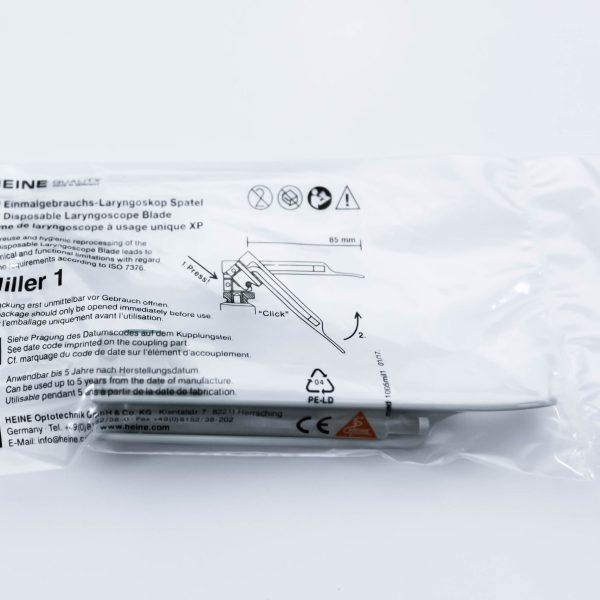 Łyżki laryngoskopowe jednorazowe Miller 1 Heine XP 25 szt - Arestomed