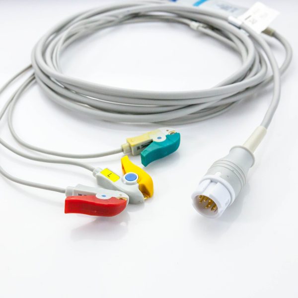 Kabel zbiorczy do 3 odprowadzeń EKG HP/Philips klamra - Arestomed