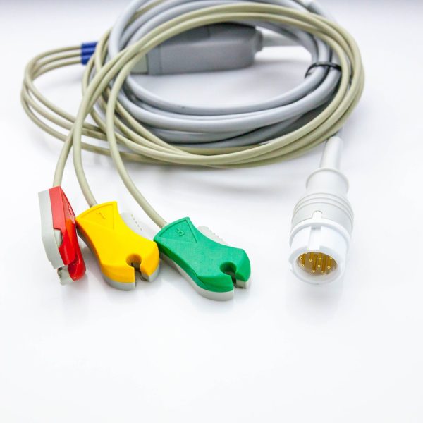 Kabel zbiorczy do 3 odprowadzeń EKG Philips klamra - Arestomed