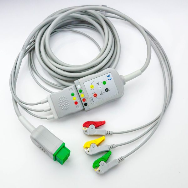 Kabel EKG z przewodami 3 odprowadzenia GE Marquette klamra - Arestomed