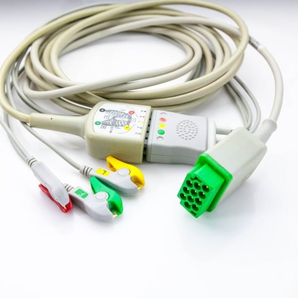 Kabel EKG z przewodami 3 odprowadzenia GE Multilink klamra - Arestomed