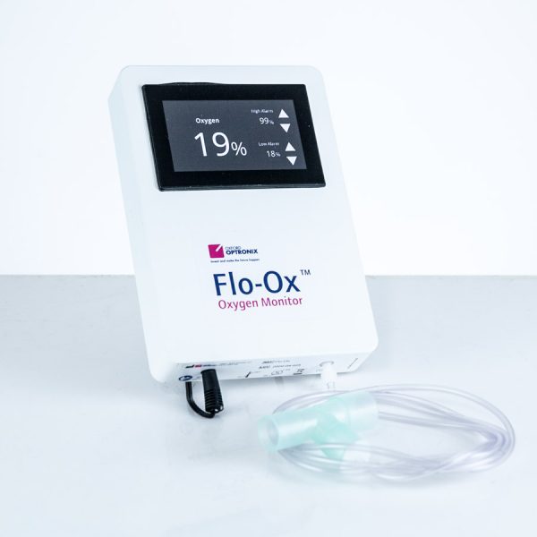 Monitor przepływu tlenu Oxford Optronix Flo-Ox z uchwytem