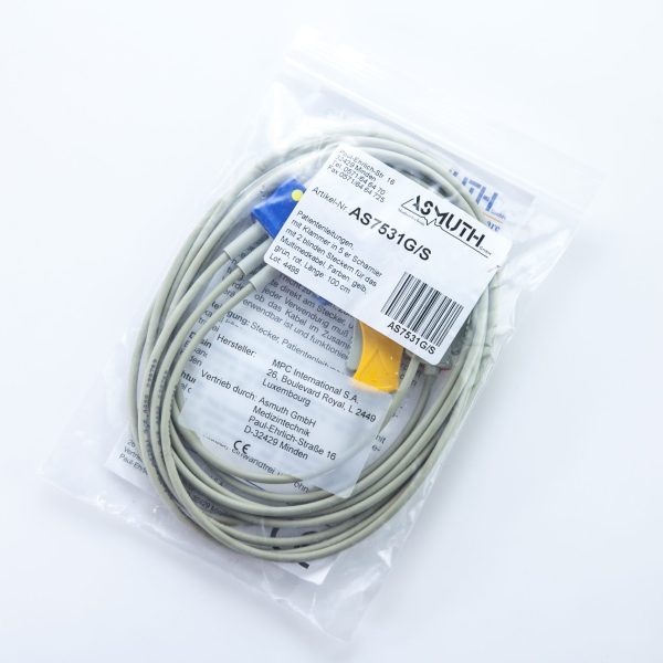 Kabel EKG Asmuth AS7531G/S Przewód 3-odprowadzeniowy Nowy