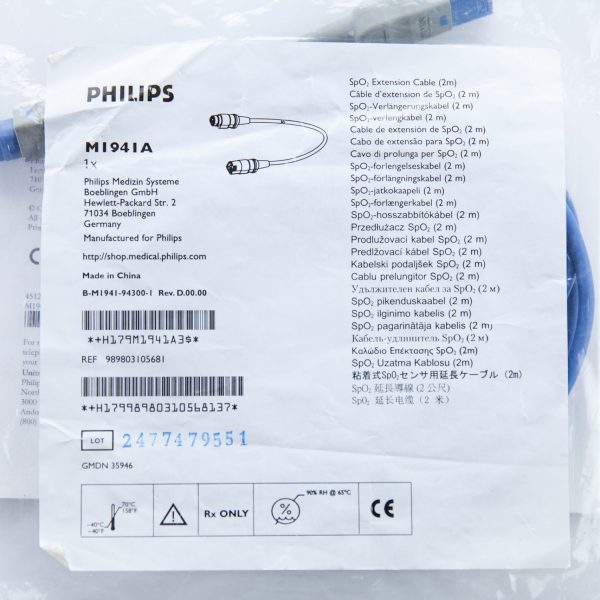 Kabel przedłużający SpO2 Philips M1941A Adapter Nowy