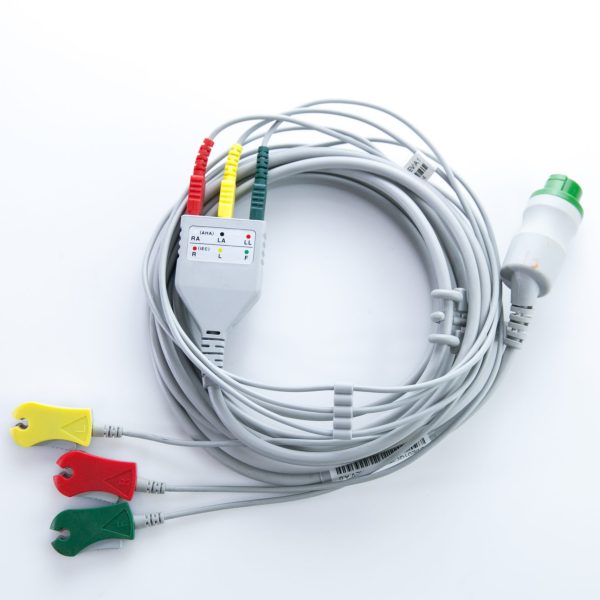 Kabel EKG 3-odprowadzeniowy Wtyk 12 pin Klamry