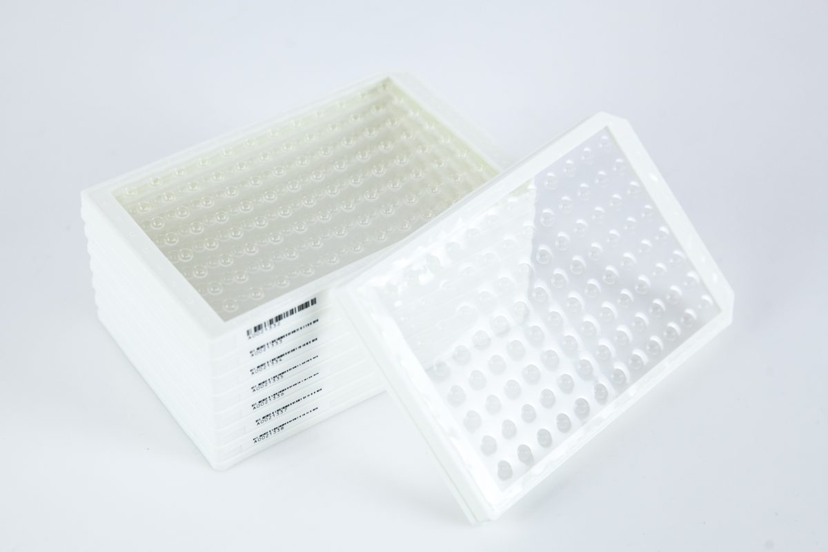 Mikropłytki Microplates Barcoded White 20uL 96-dołkowe (8 szt) Nowe