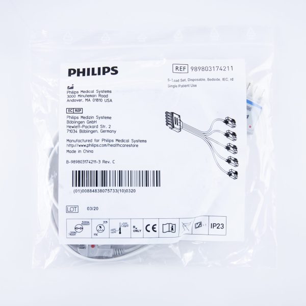 Przewód EKG 5-odprowadzeniowy Philips 989803174211 Dołączeniowy Nowy