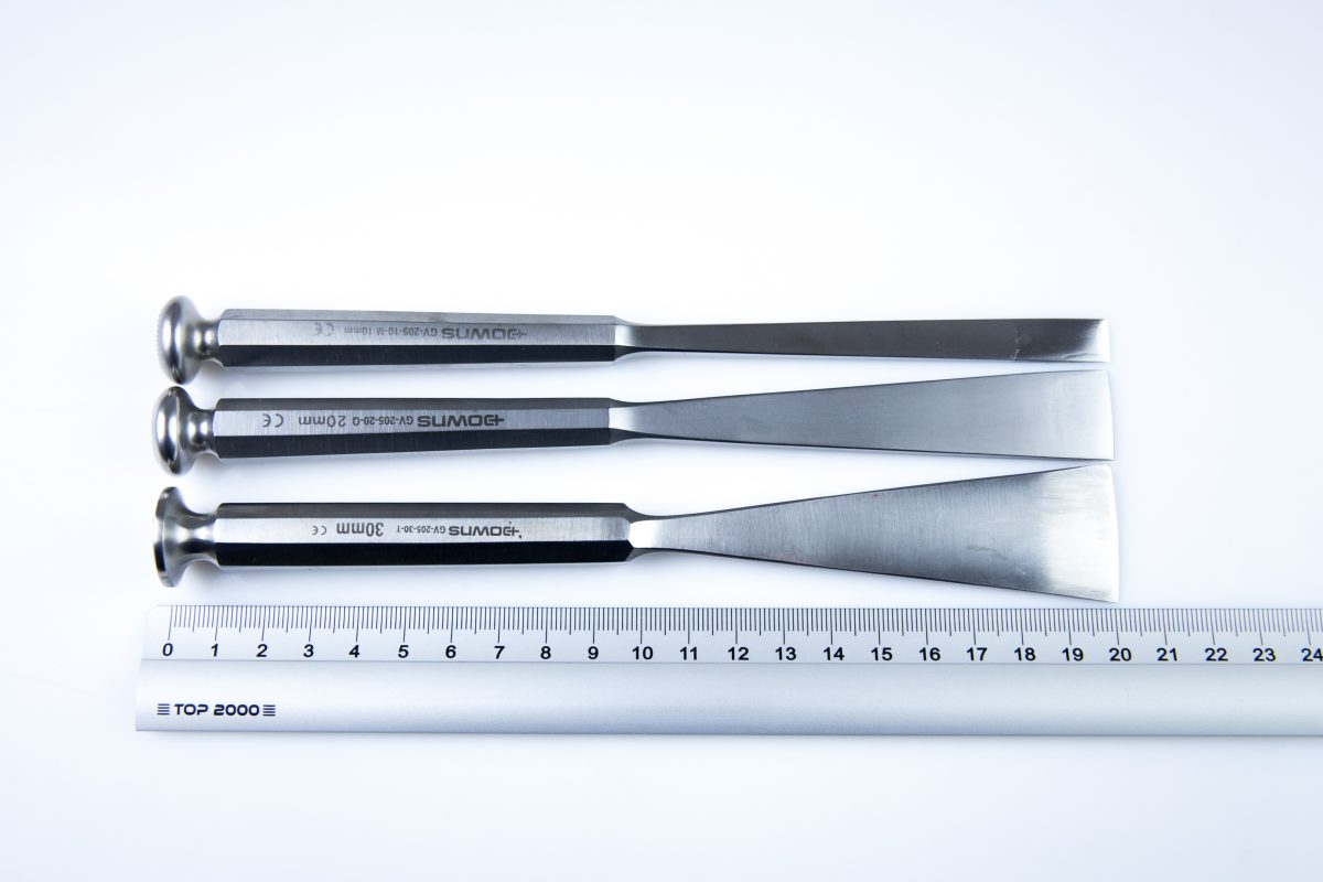 Zestaw Dłuta kostne Downs 10mm, 20mm, 30mm Osteotomy 20cm (98/16)