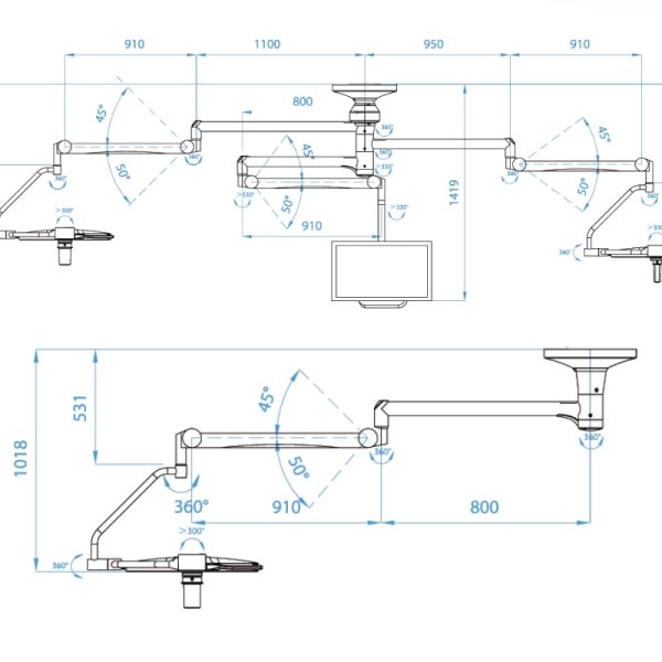 Vled 7000 Lampa Operacyjna Zabiegowa Sufitowa LED